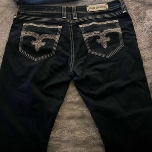 Dark blue rock revival jeans